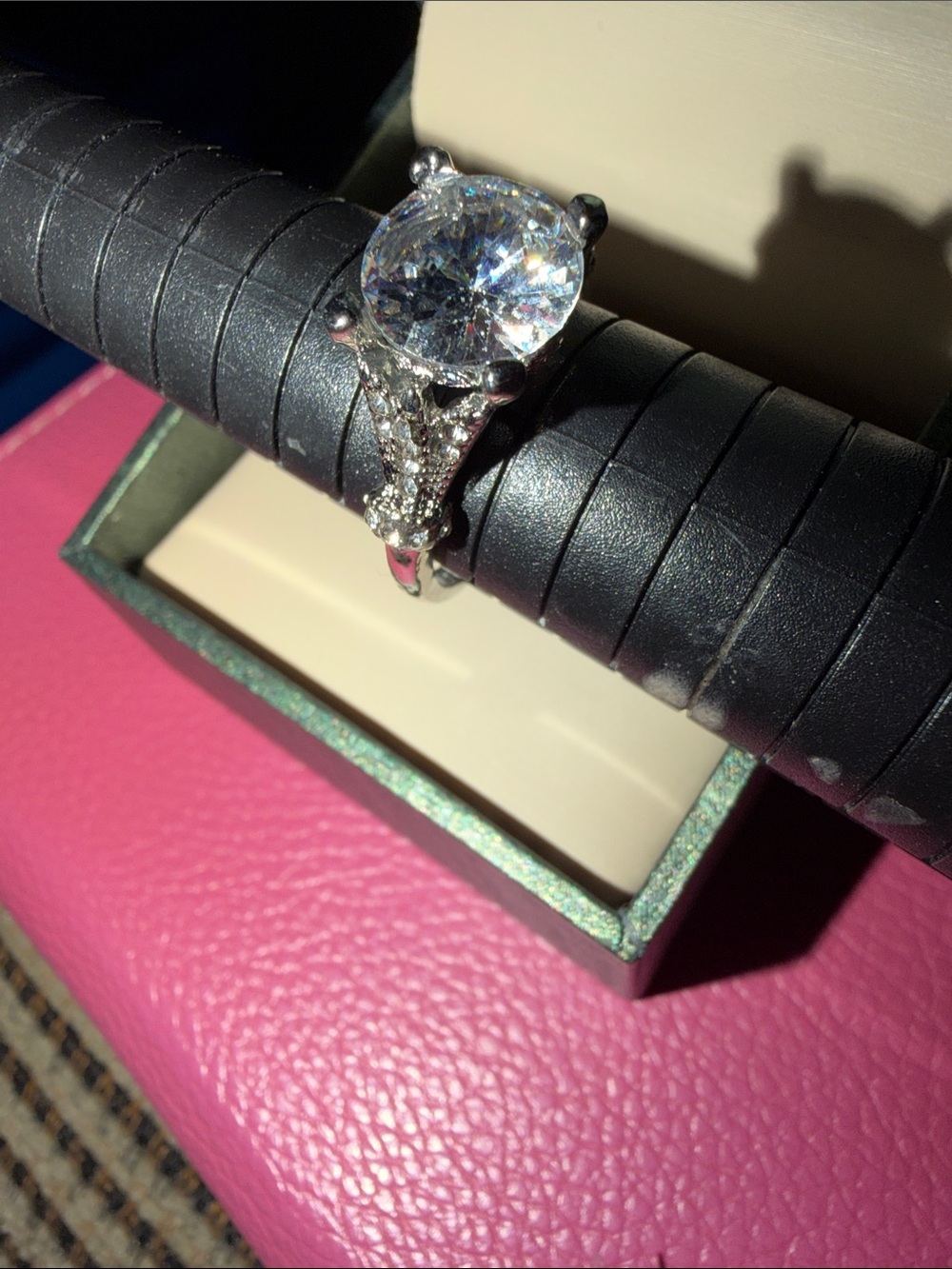 Classic 925 Sterling Silver Solitaire Ring with Clear Stone - Women's Jewelry